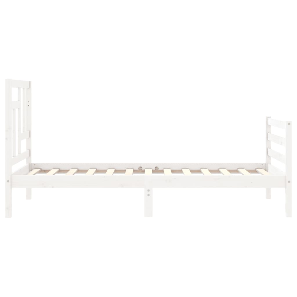 Cadre de lit sans matelas blanc 90x200 cm bois massif