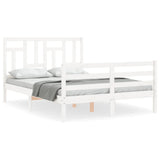 Cadre de lit sans matelas blanc 120x200 cm bois massif