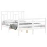 Cadre de lit sans matelas blanc 120x200 cm bois massif