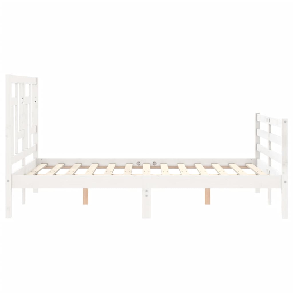 Cadre de lit sans matelas blanc 120x200 cm bois massif