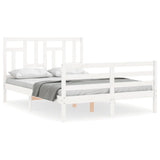 Cadre de lit sans matelas blanc 140x200 cm bois massif