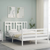 Cadre de lit sans matelas blanc 140x200 cm bois massif