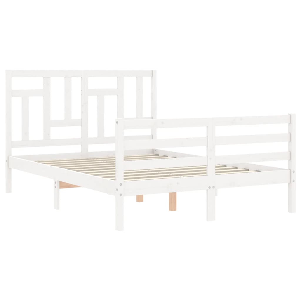 Cadre de lit sans matelas blanc 140x200 cm bois massif