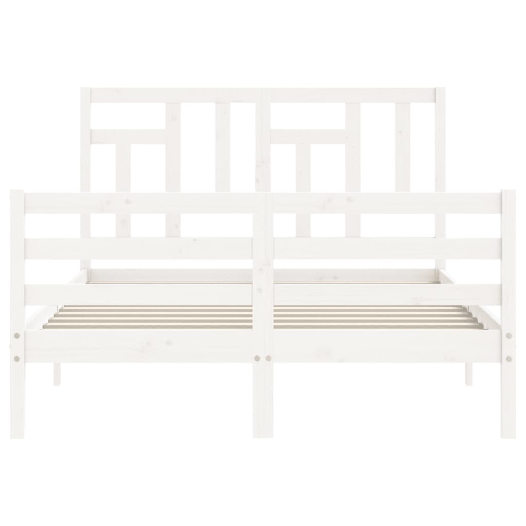 Cadre de lit sans matelas blanc 140x200 cm bois massif