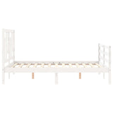 Cadre de lit sans matelas blanc 140x200 cm bois massif