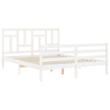 Cadre de lit sans matelas blanc bois de pin massif