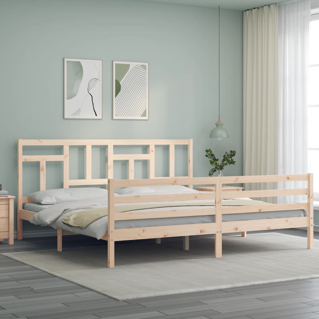 Cadre de lit sans matelas bois massif