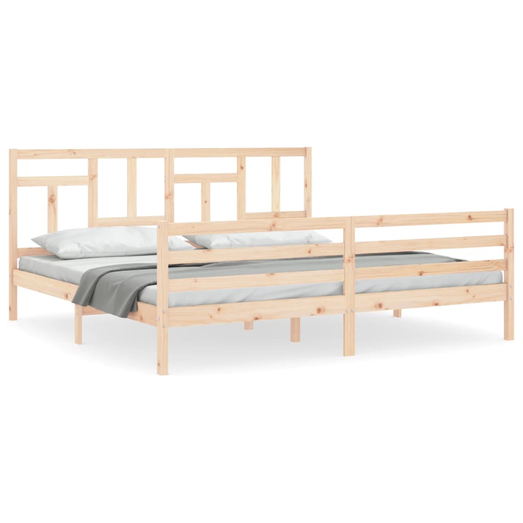 Cadre de lit sans matelas 200x200 cm bois massif