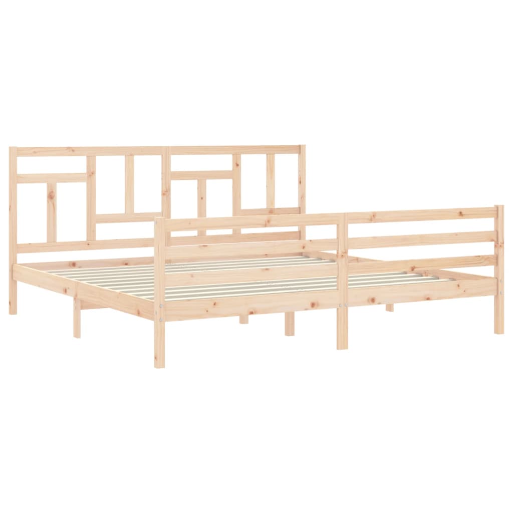 Cadre de lit sans matelas 200x200 cm bois massif