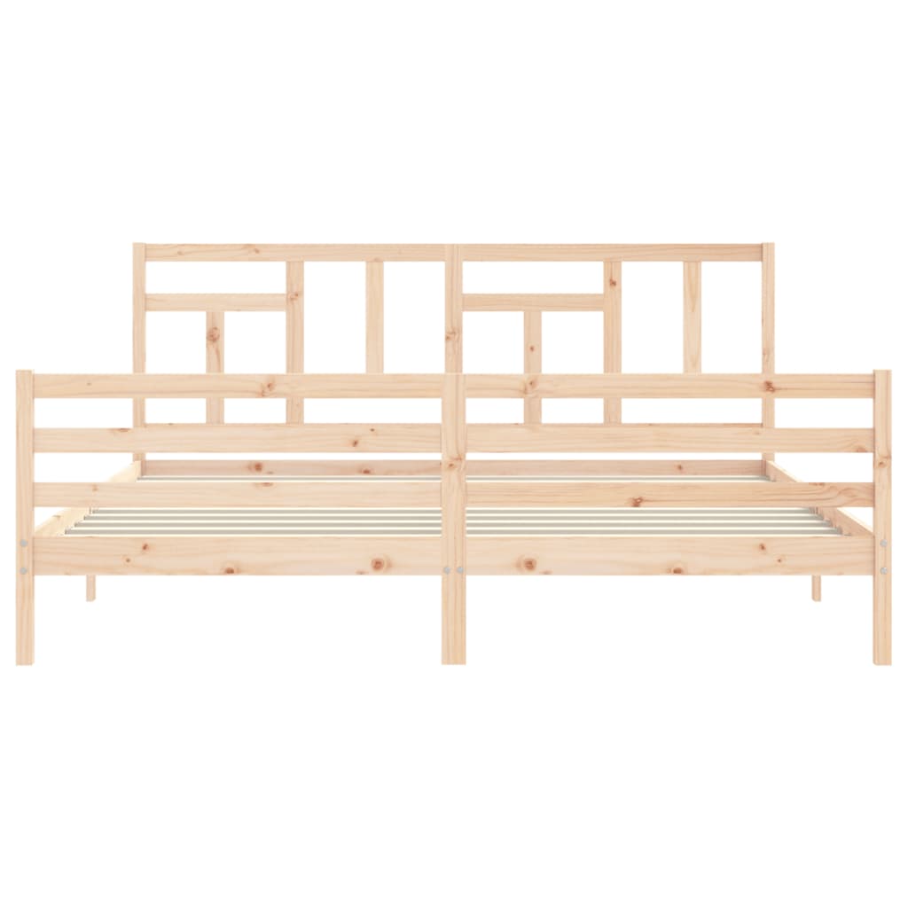 Cadre de lit sans matelas 200x200 cm bois massif