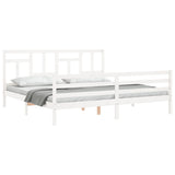 Bed frame without mattress white 200x200 cm solid wood