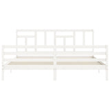 Bed frame without mattress white 200x200 cm solid wood