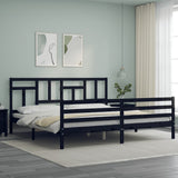 Cadre de lit sans matelas noir 200x200 cm bois massif