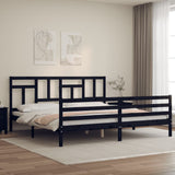 Cadre de lit sans matelas noir 200x200 cm bois massif