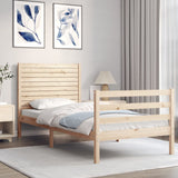 Solid wood bed frame without mattress