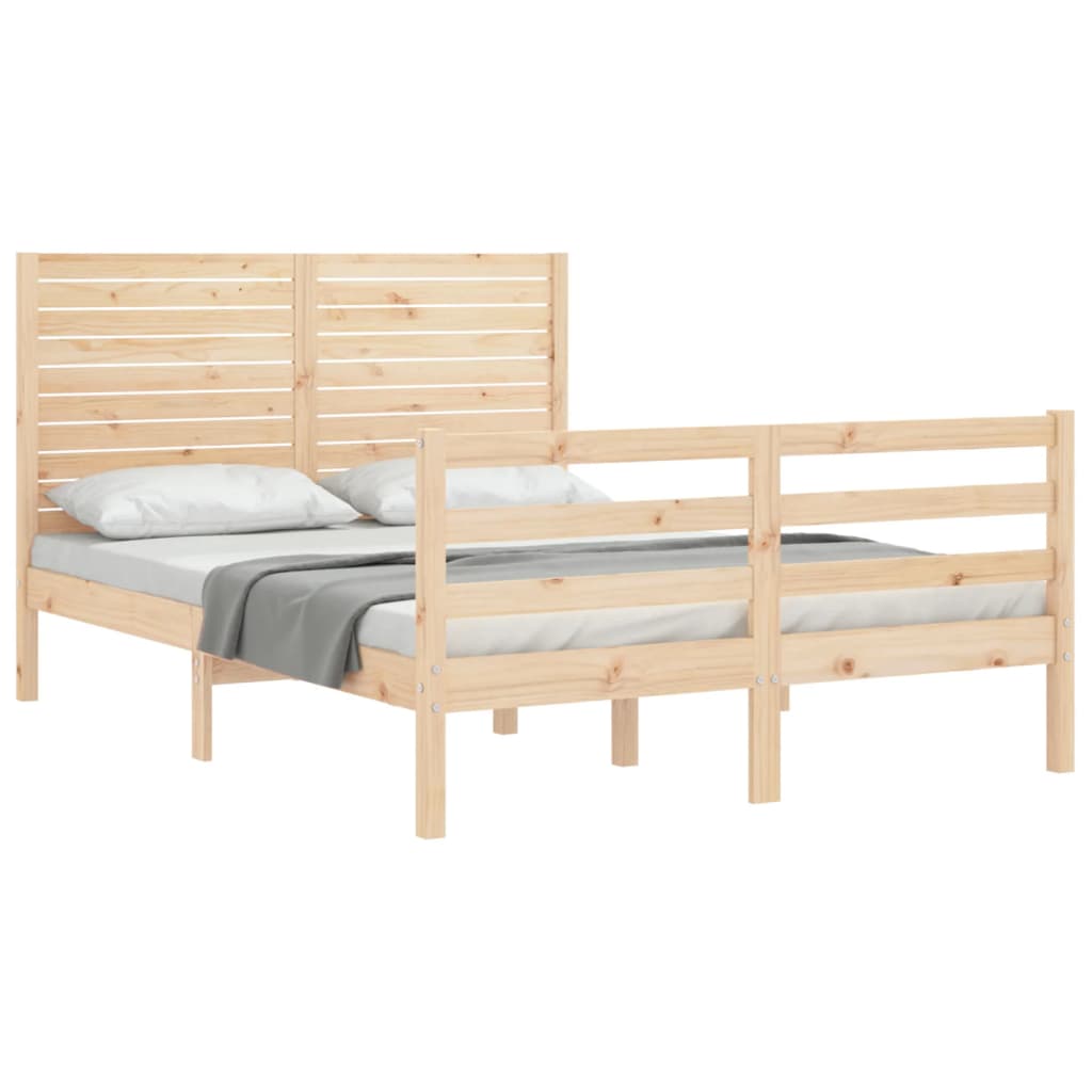 Cadre de lit sans matelas bois massif