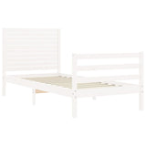 Cadre de lit sans matelas blanc 100x200 cm bois massif