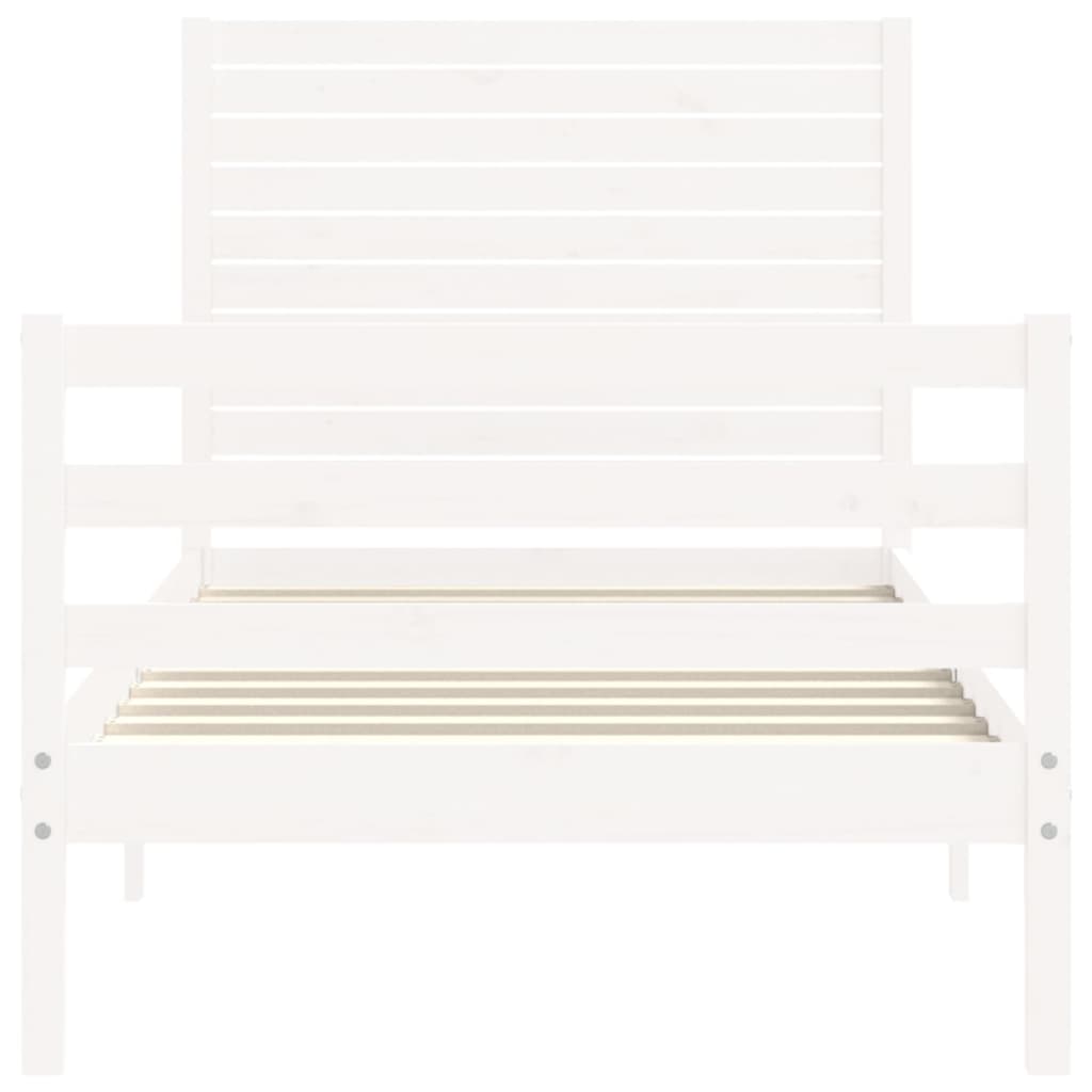 Cadre de lit sans matelas blanc 100x200 cm bois massif