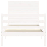 Cadre de lit sans matelas blanc 100x200 cm bois massif