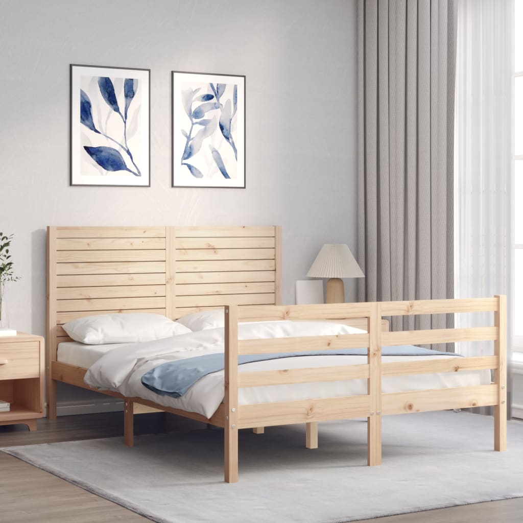 Cadre de lit sans matelas 120x200 cm bois massif