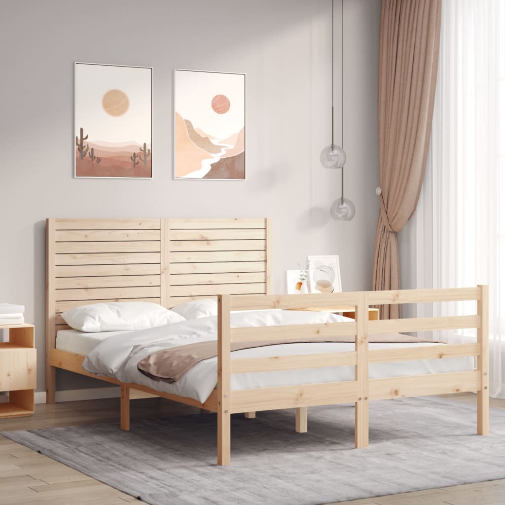 Cadre de lit sans matelas 120x200 cm bois massif