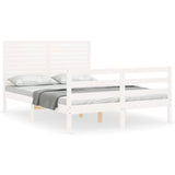 Cadre de lit sans matelas blanc 120x200 cm bois massif