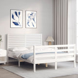 Cadre de lit sans matelas blanc 120x200 cm bois massif