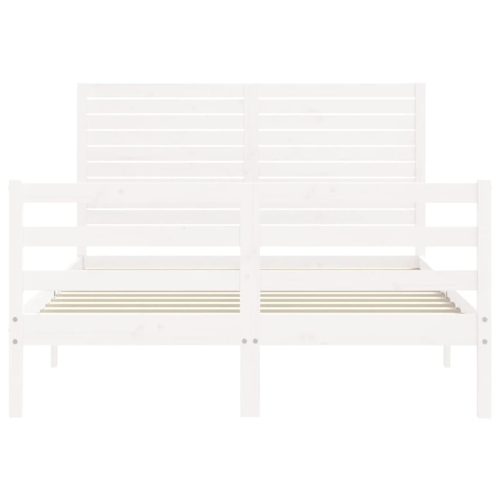 Cadre de lit sans matelas blanc 120x200 cm bois massif