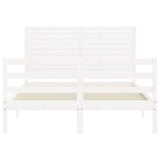 Cadre de lit sans matelas blanc 120x200 cm bois massif