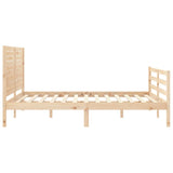 Solid wood bed frame without mattress