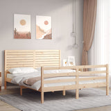 Solid wood bed frame without mattress