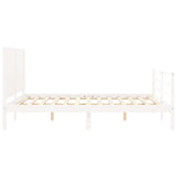 Cadre de lit sans matelas blanc bois de pin massif