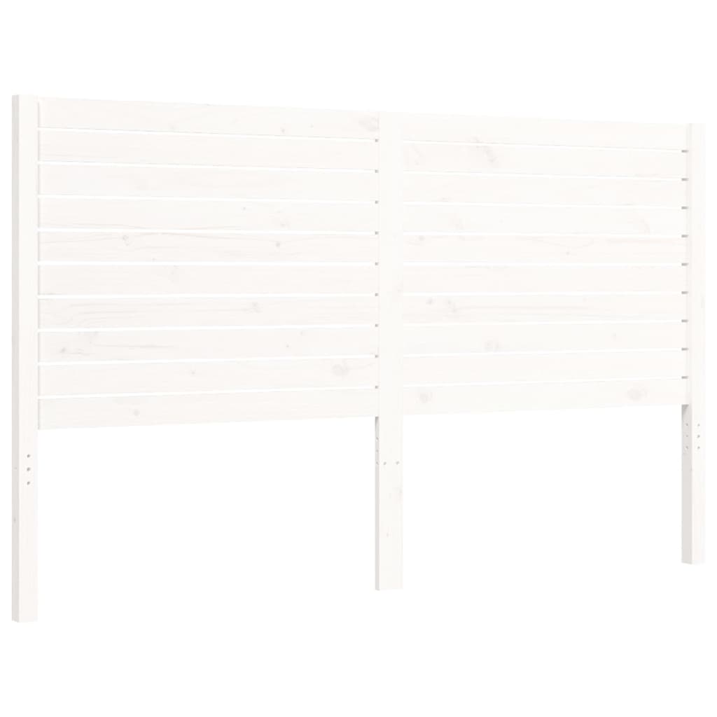 Cadre de lit sans matelas blanc bois de pin massif