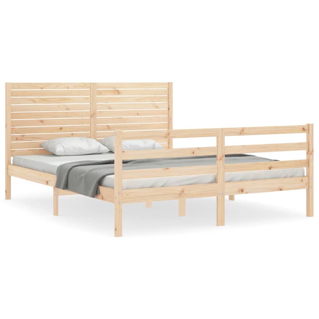 Bed frame without mattress 160x200 cm solid wood