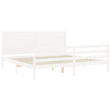 Bed frame without mattress white 200x200 cm solid wood