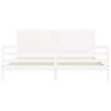 Bed frame without mattress white 200x200 cm solid wood