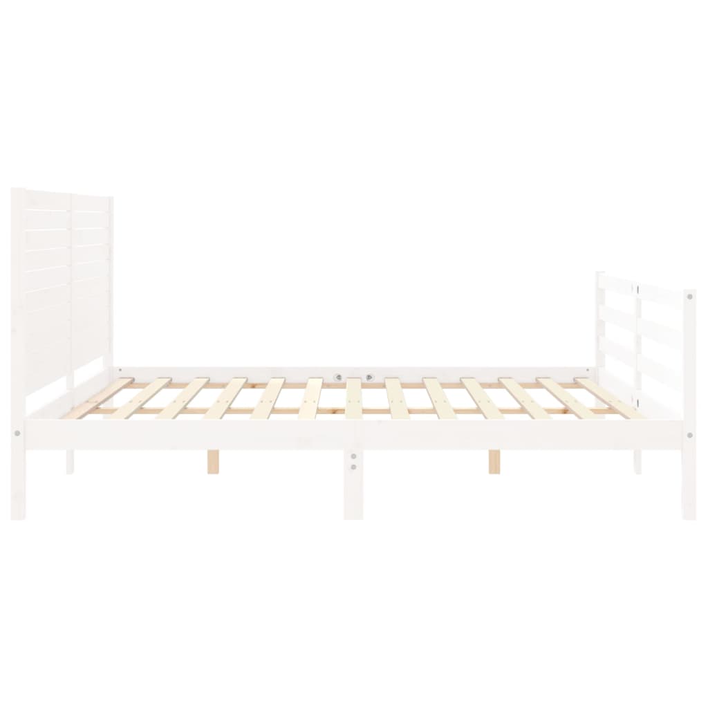 Bed frame without mattress white 200x200 cm solid wood