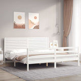 Bed frame without mattress white 200x200 cm solid wood