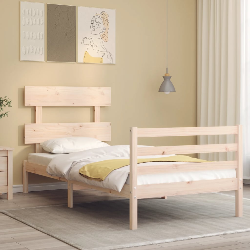 Cadre de lit sans matelas bois massif