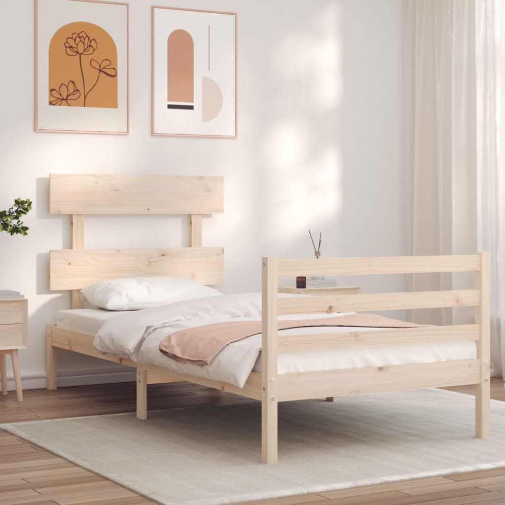 Cadre de lit sans matelas bois massif