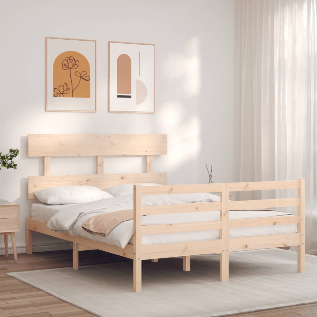 Cadre de lit sans matelas bois massif