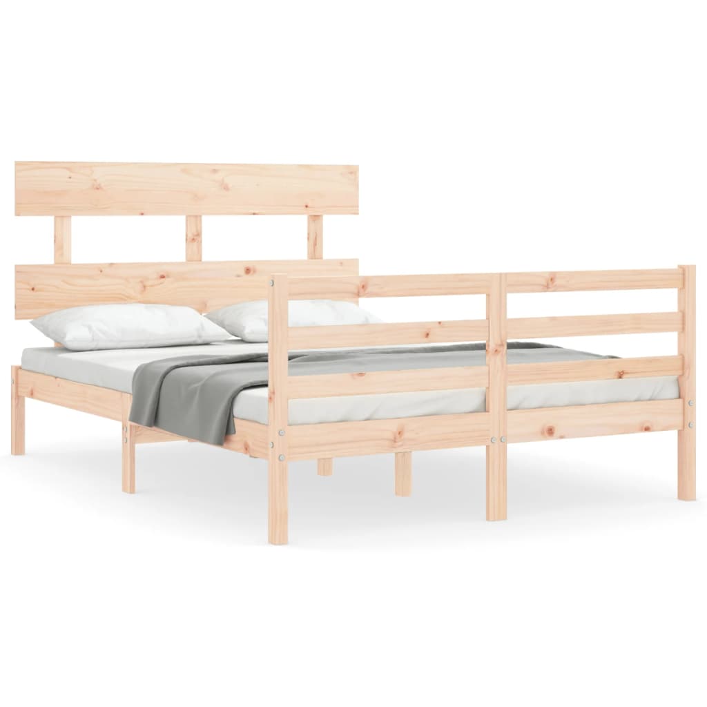 Cadre de lit sans matelas 140x190 cm bois massif