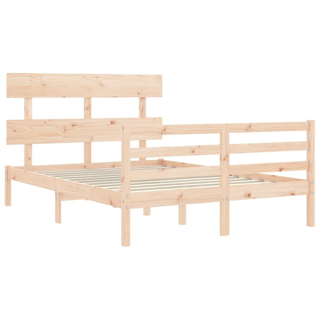 Cadre de lit sans matelas 140x190 cm bois massif