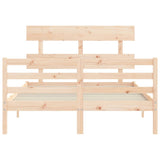 Cadre de lit sans matelas 140x190 cm bois massif