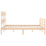 Cadre de lit sans matelas 140x190 cm bois massif