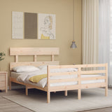 Cadre de lit sans matelas 140x190 cm bois massif