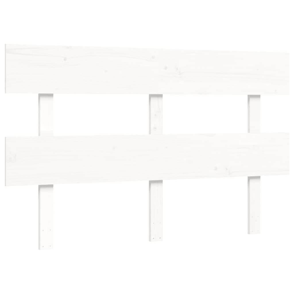 Cadre de lit sans matelas blanc 140x190 cm bois massif