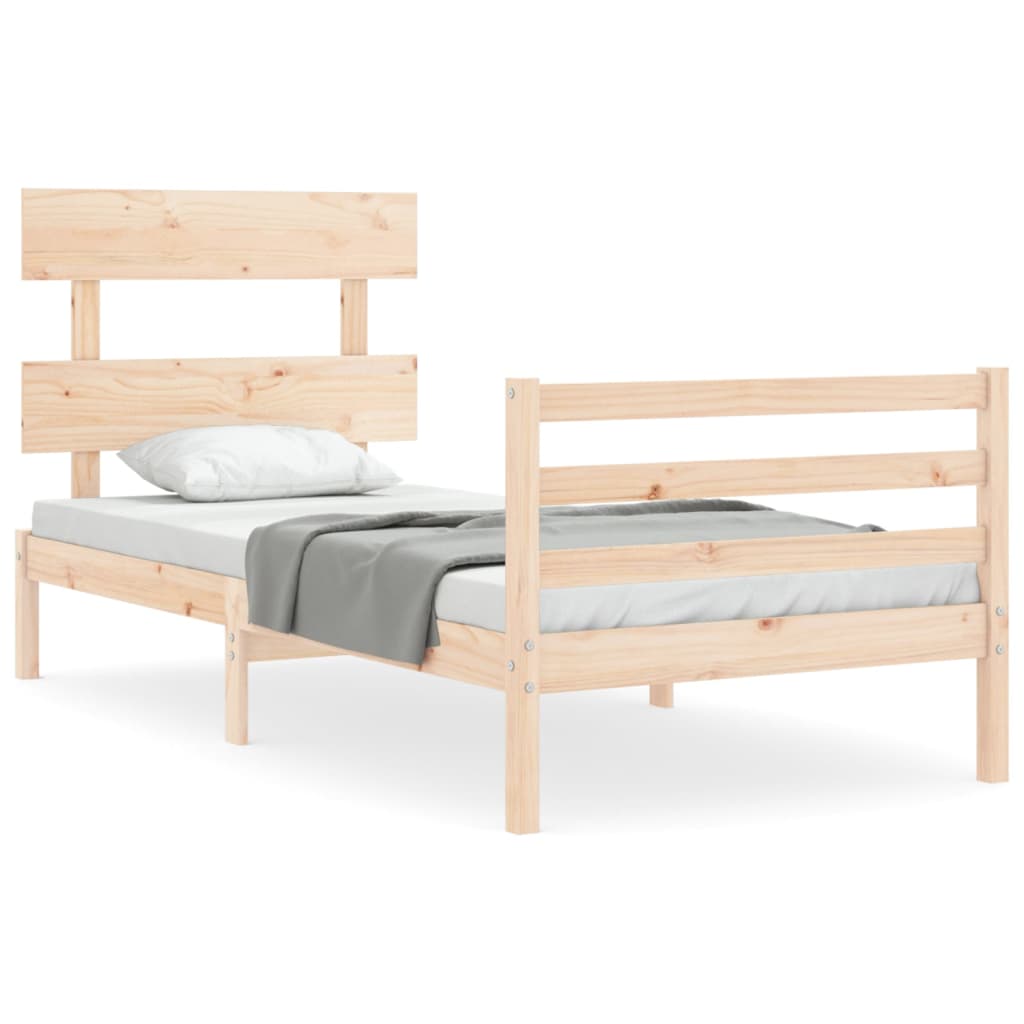 Cadre de lit sans matelas 90x200 cm bois massif