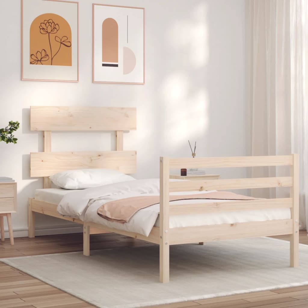 Cadre de lit sans matelas 90x200 cm bois massif