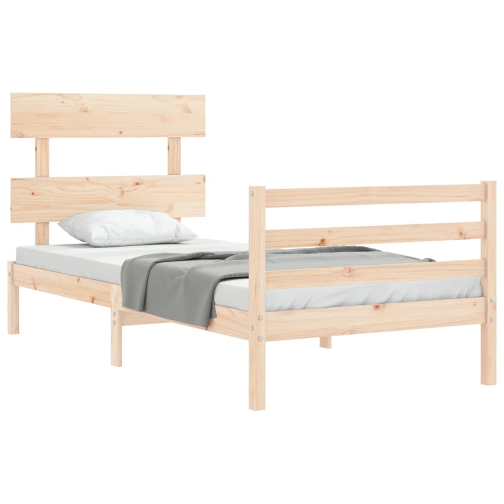 Cadre de lit sans matelas 90x200 cm bois massif